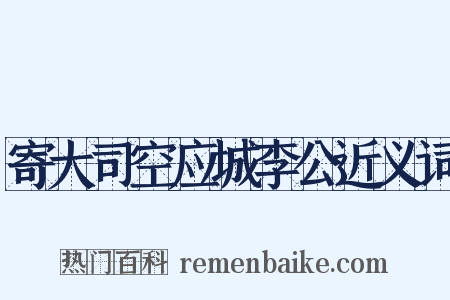寄大司空应城李公近义词是什么意思的图片